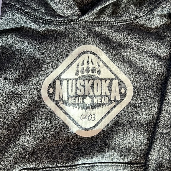 Muskoka Bear Wear Kids Hoodie - Gray, Size Small - Picture 2 of 6
